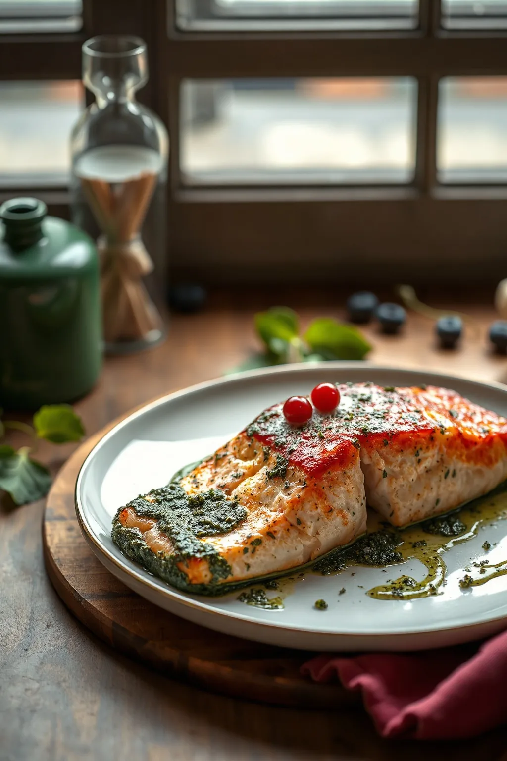 Baked Salmon With Pesto Recipe