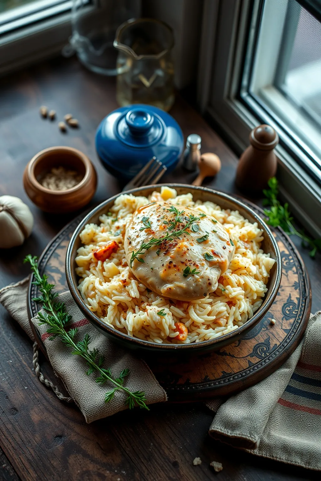 Creamy Garlic Chicken And Rice Recipe
