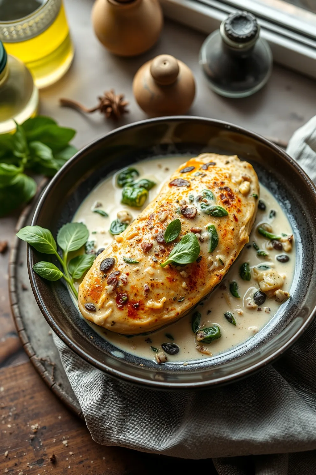 Creamy Garlic Spinach Chicken Recipe