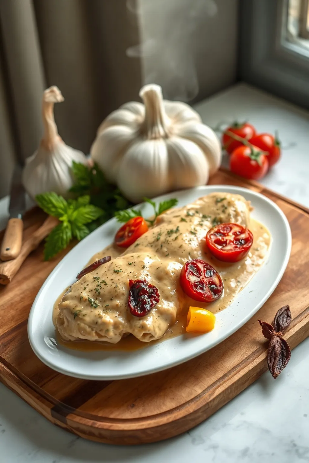 Creamy Garlic Sun Dried Tomato Chicken Recipe