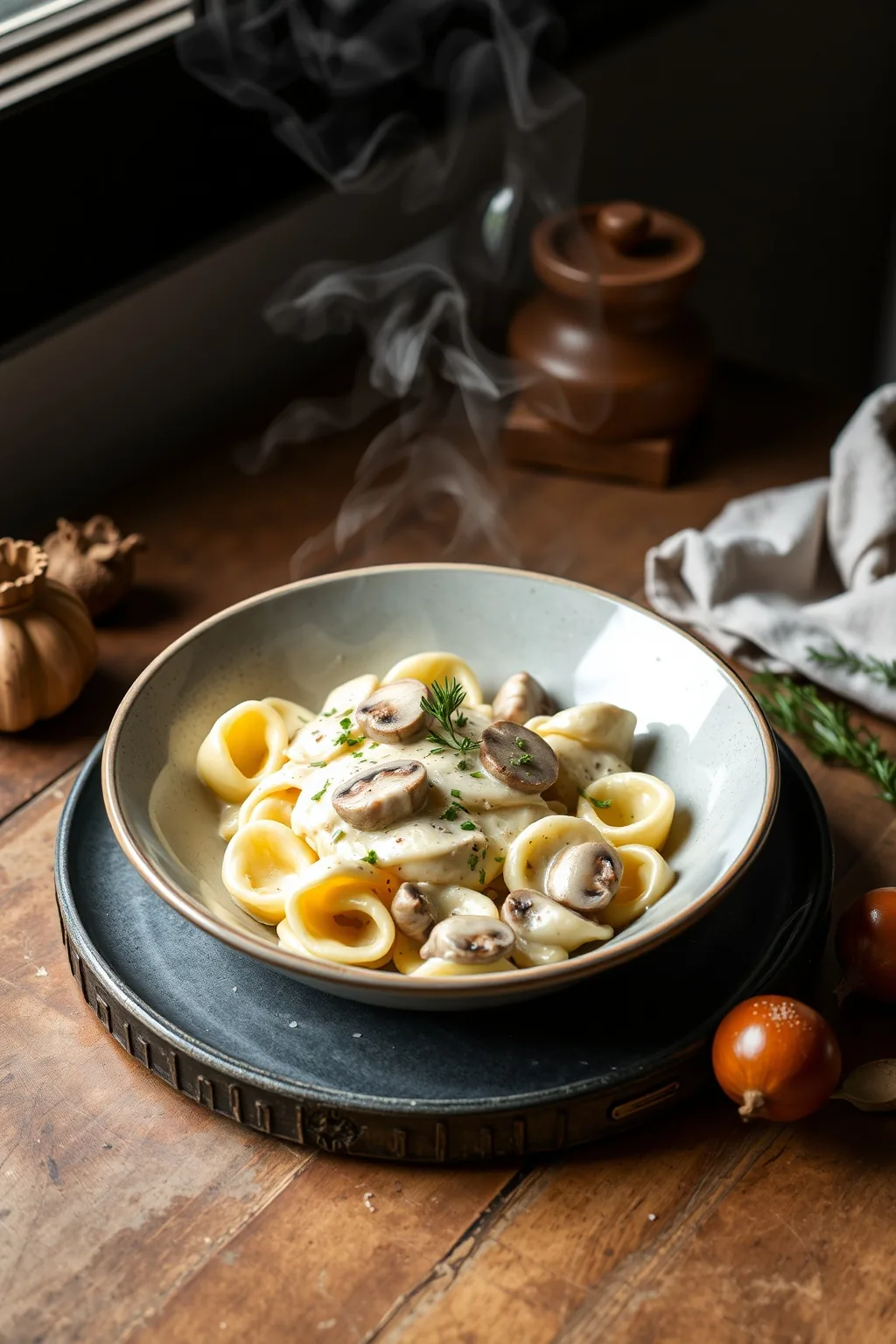 Creamy Mushroom Tortellini Alfredo Recipe