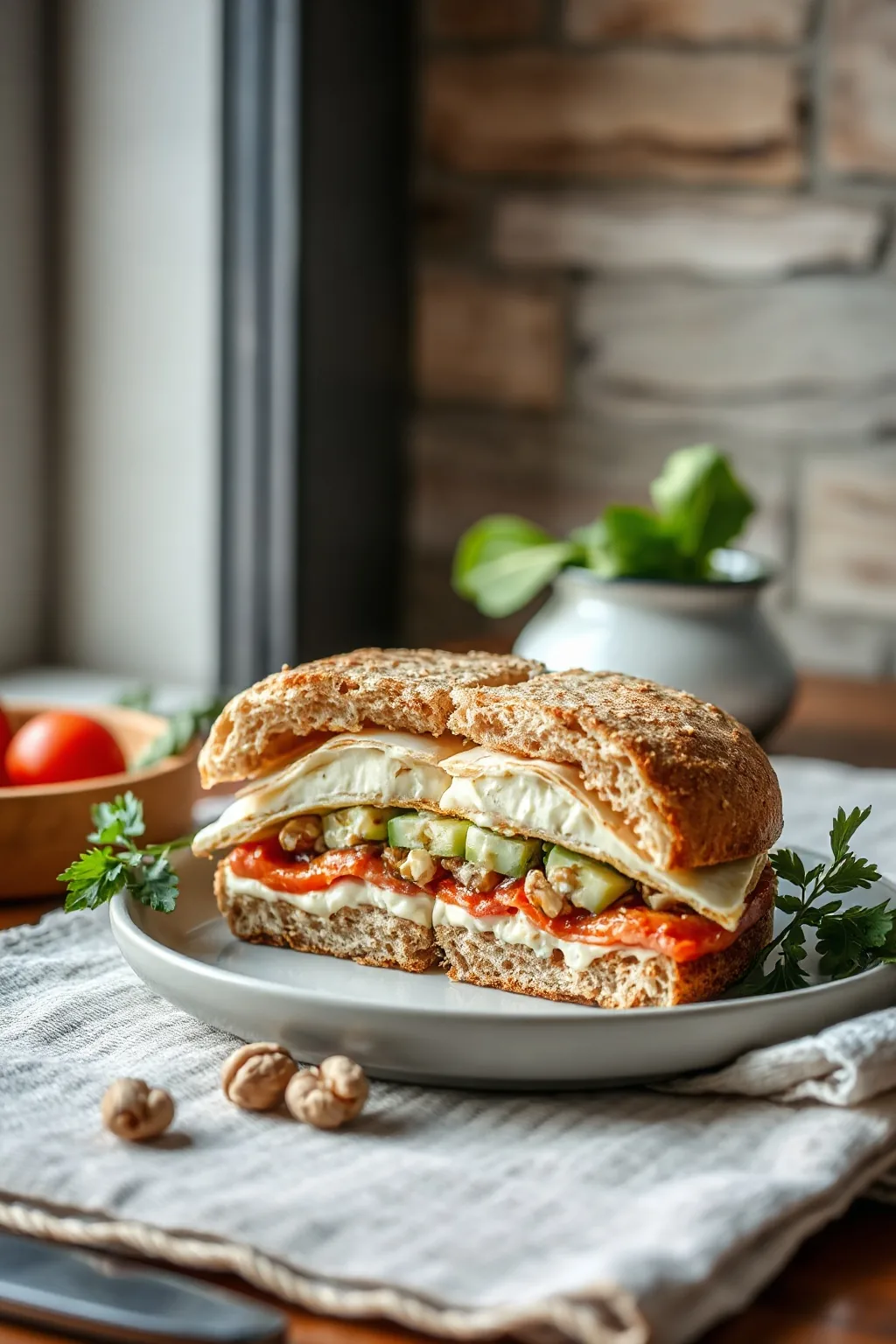 Gorgonzola and Walnut Sandwich Recipe