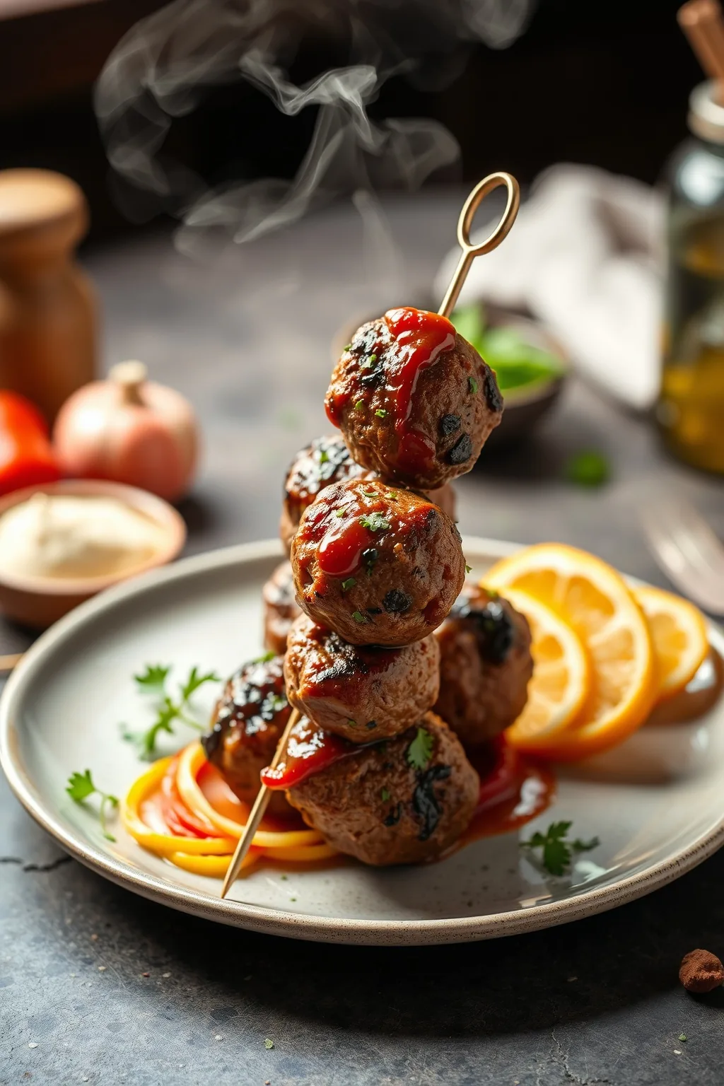 Grilled Italian Meatball Skewers Recipe