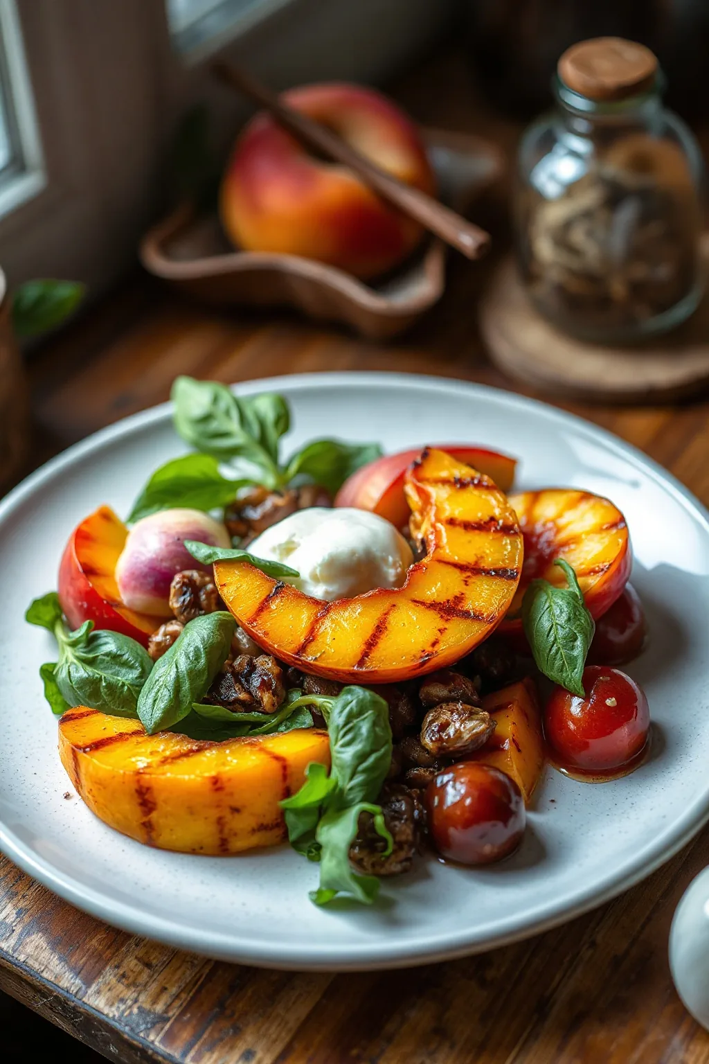 Grilled Peach and Burrata Salad Recipe
