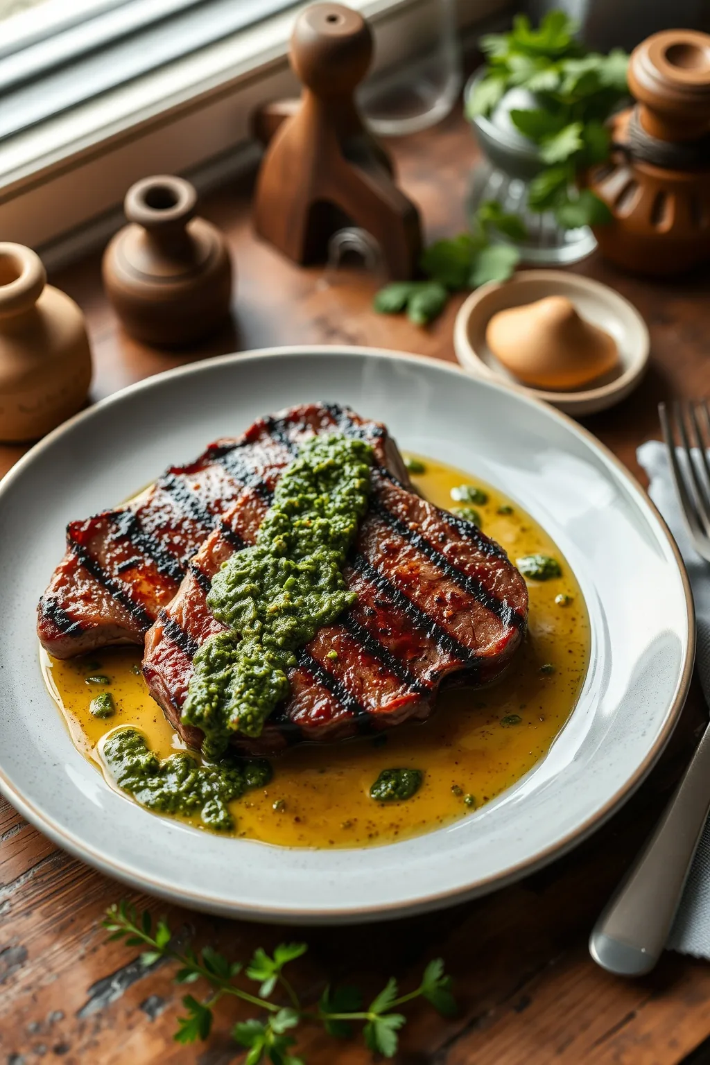 Grilled Steak with Chimichurri Italian Recipe