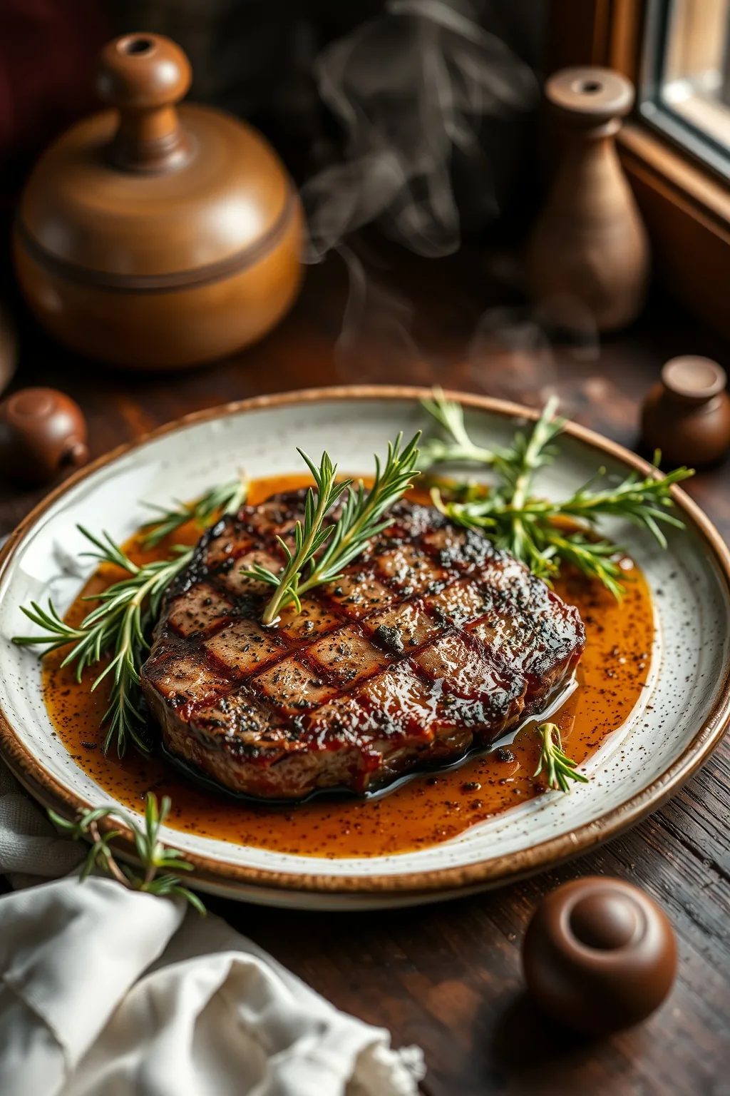 Grilled Steak With Rosemary Recipe