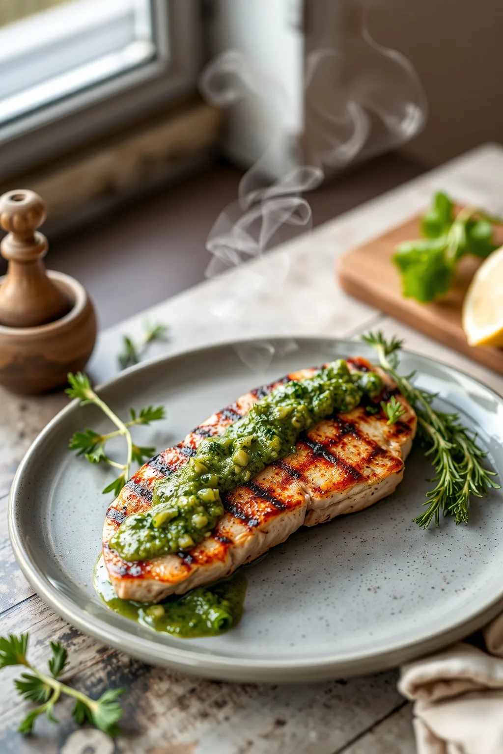 Grilled Tuna Steak with Salsa Verde Recipe