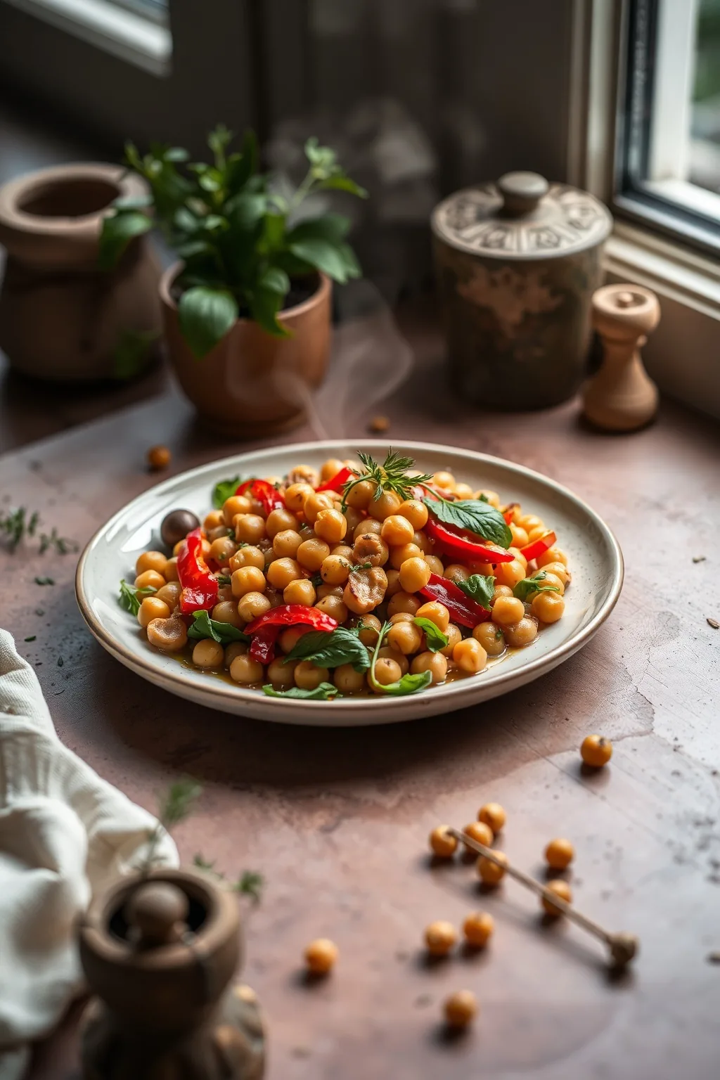 Italian Chickpea and Roasted Pepper Salad Recipe