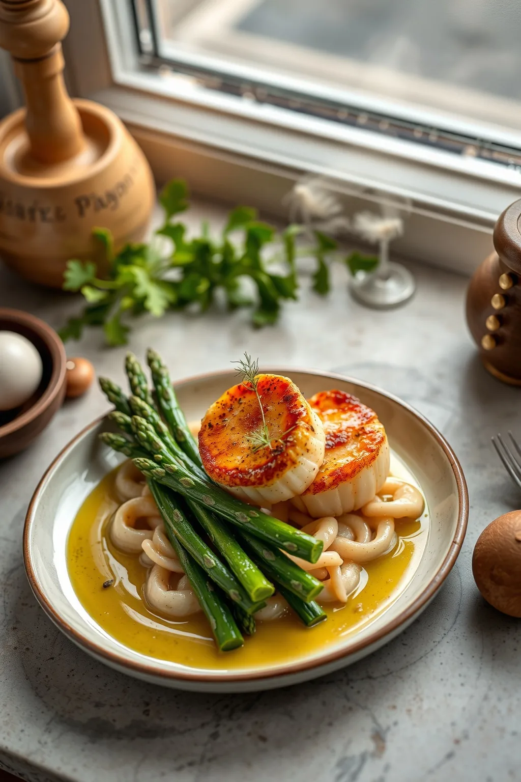 Seared Scallops with Asparagus Recipe