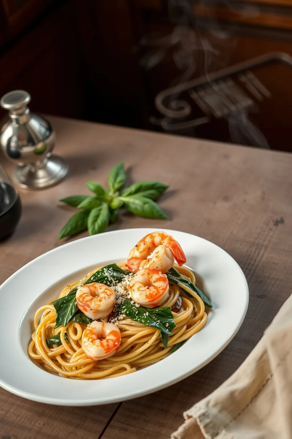 Shrimp and Spinach Linguine Recipe